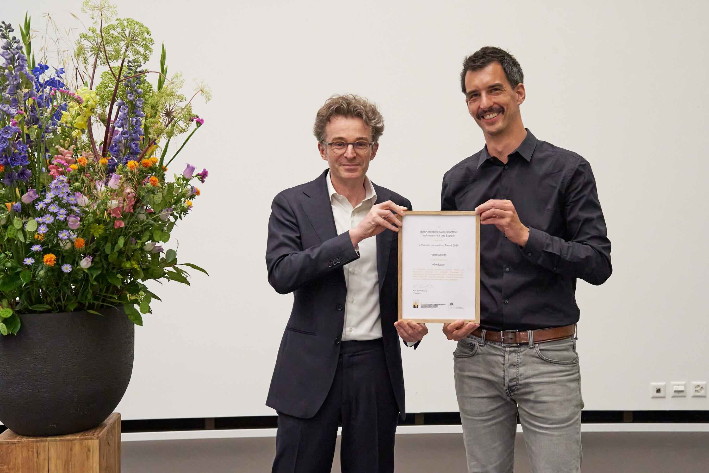 2024 Economic Journalism Award, Kurt Schmidheiny (president) and Fabio Canetg